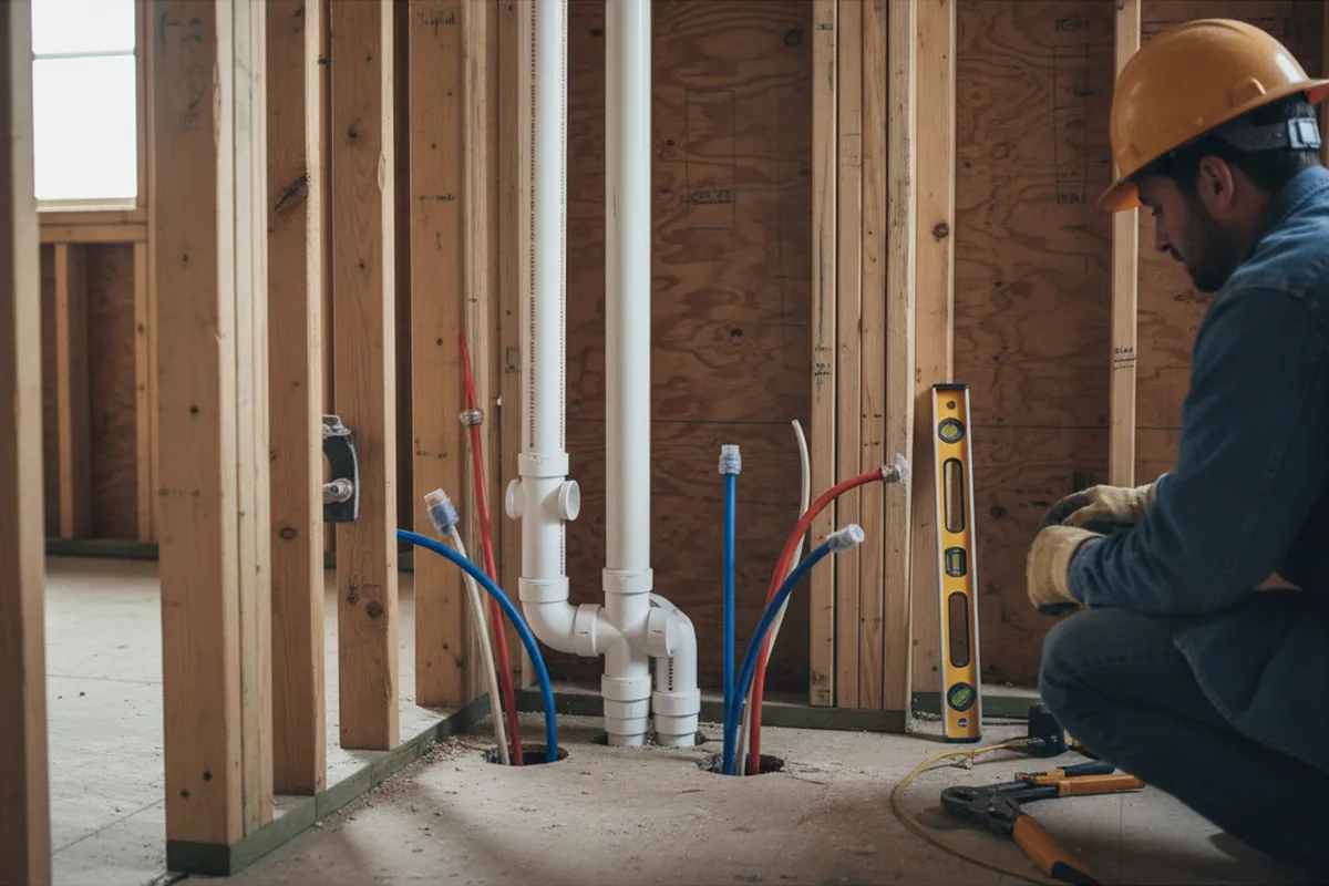 Drain and supply rough-in during Garbage Disposal Repair in Birch Tree