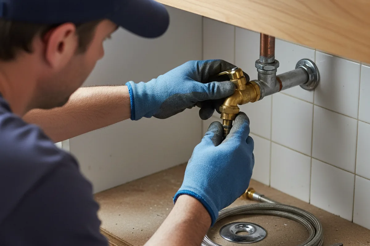 Shutoff valve and fitting work during Emergency Plumbing in Birch Tree